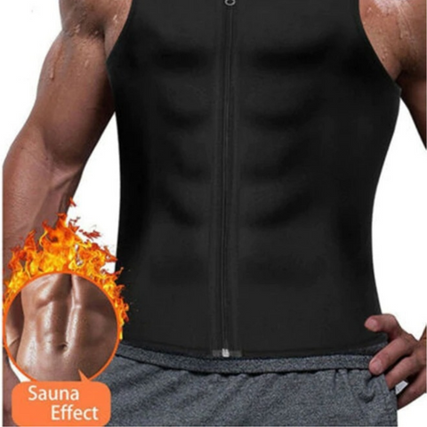 Men Seamless Slimming Compression Body Shaper Corset Sauna Suit