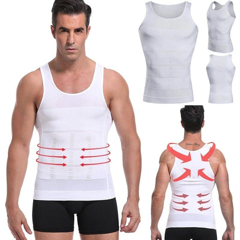 Men Seamless Slimming Abs Compression Body Shaper Corset Vest– Curvypower