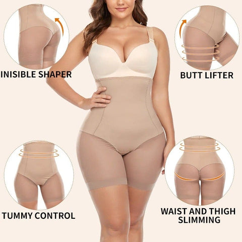 Seamless High Waisted Mesh Shapewear short– CurvyPower