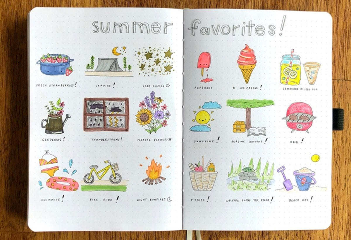 How to Doodle Your Summer Favorites in Your Bullet Journal – Zebra Pen