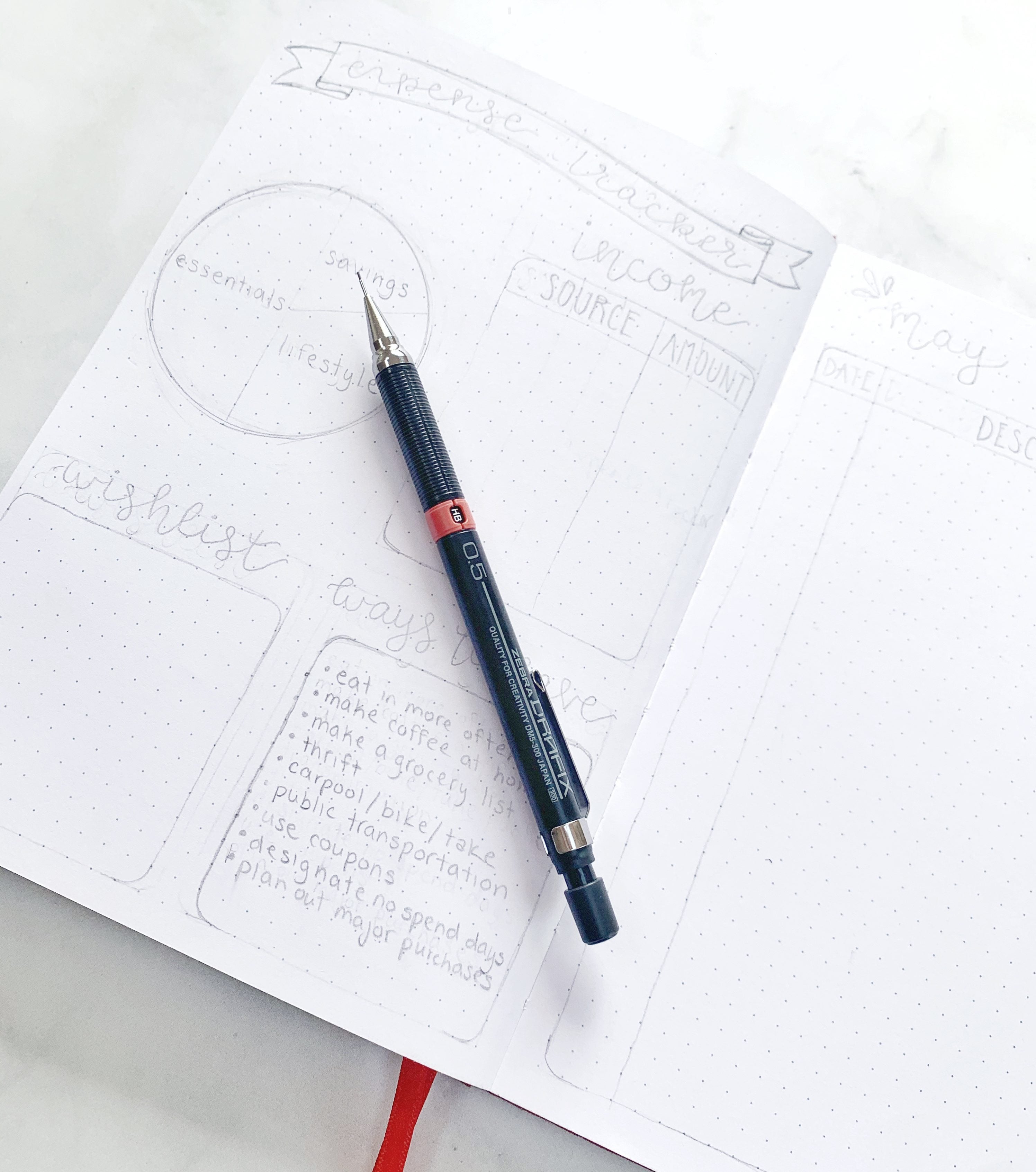 How to Create a Monthly Expense Tracker in a Bullet Journal – Zebra Pen