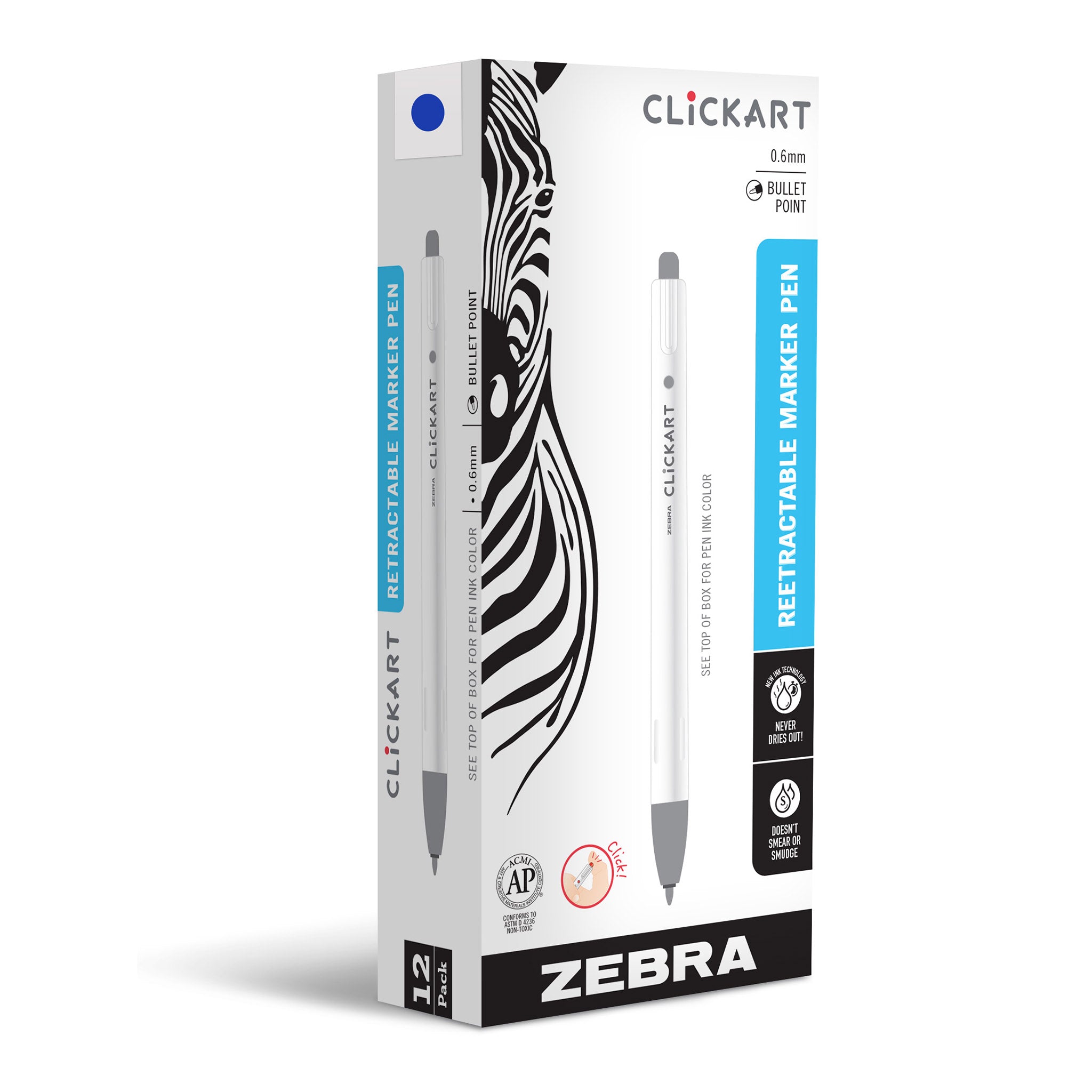 CLiCKART Retractable Marker Pen | Zebra Pen