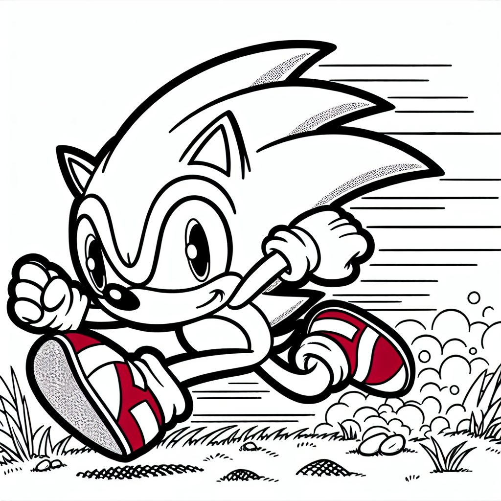 sonic the hedgehog running coloring pages