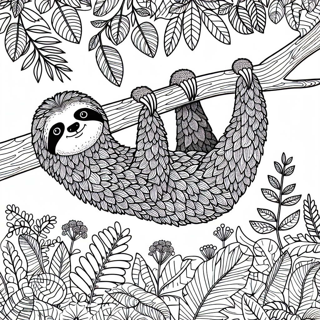 sloth coloring pages