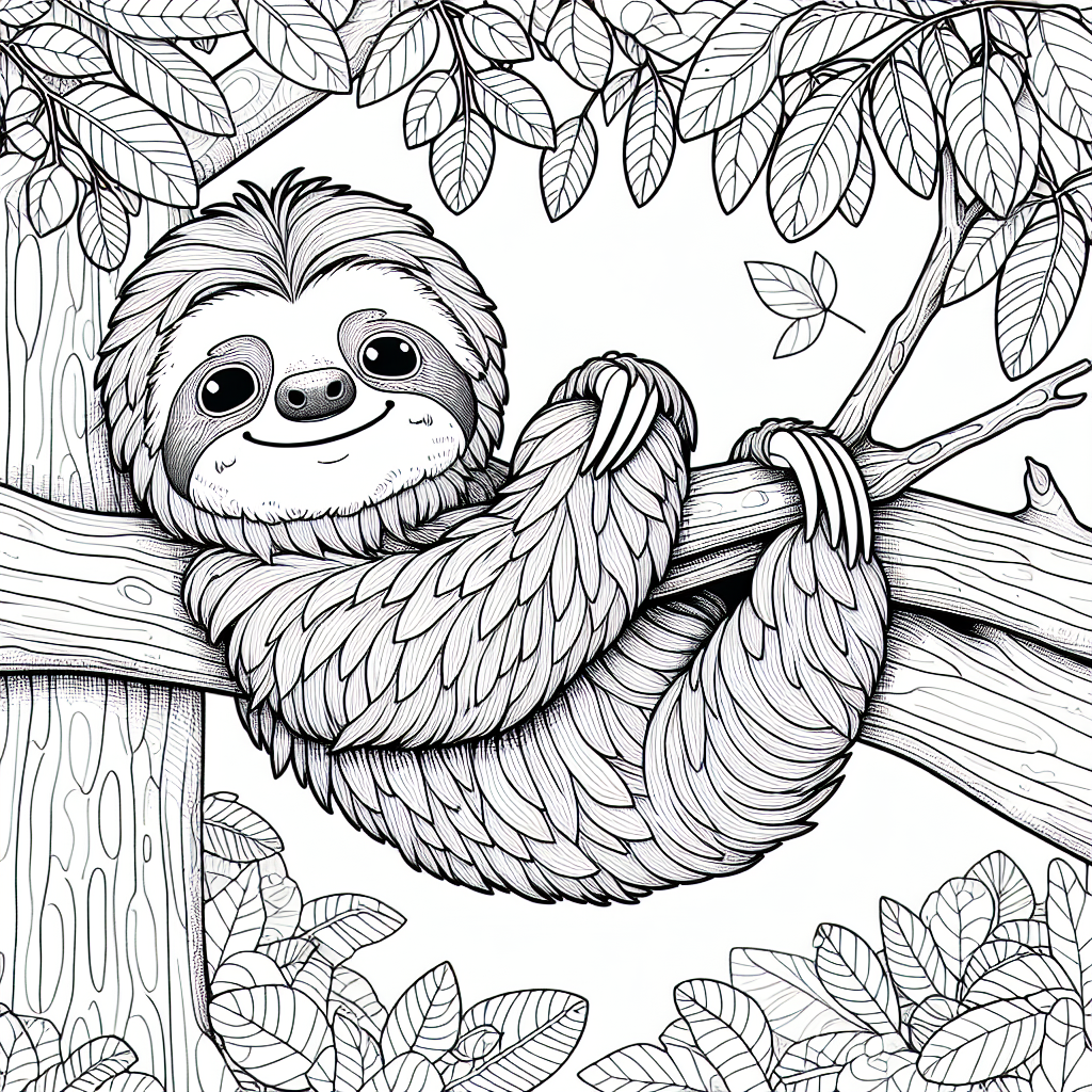 sloth coloring pages