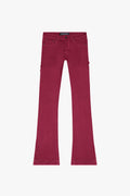 "MR. EXTENDO" TAN STACKED FLARE JEAN