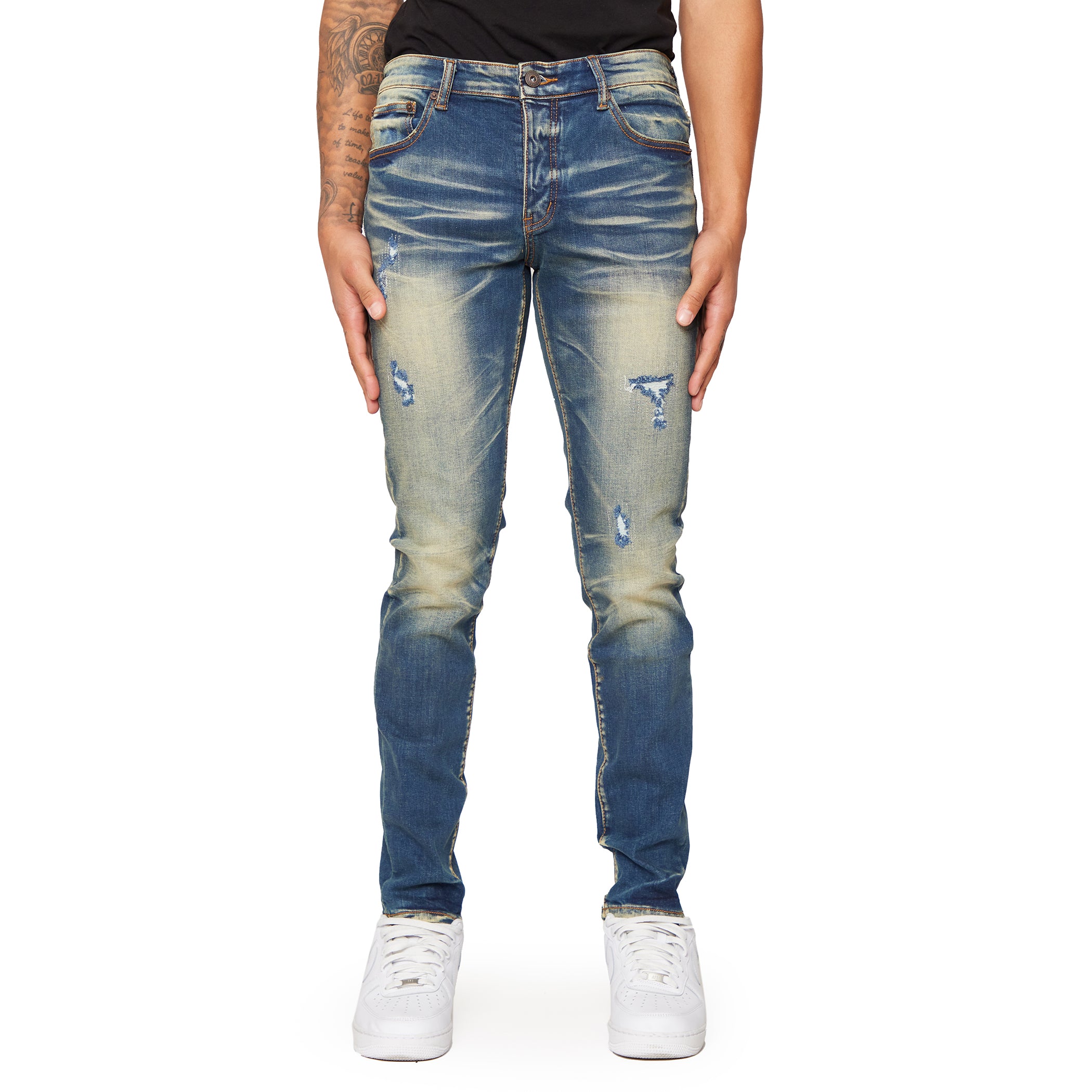 VALABASAS SKINNY “RONAN” VINTAGE BLUE – Valabasas Denim