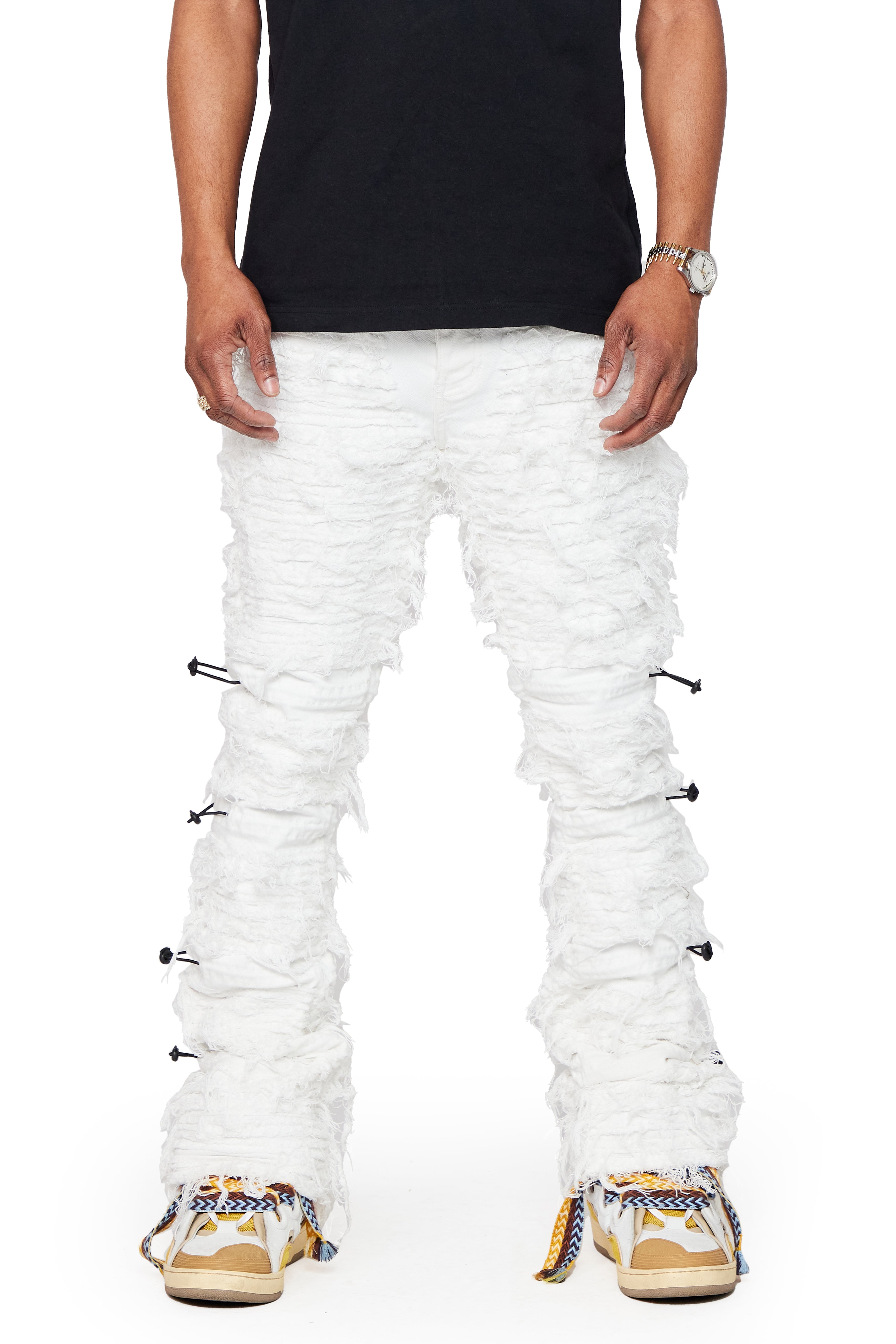 White Valabasas Stacked Jeans - www.inf-inet.com