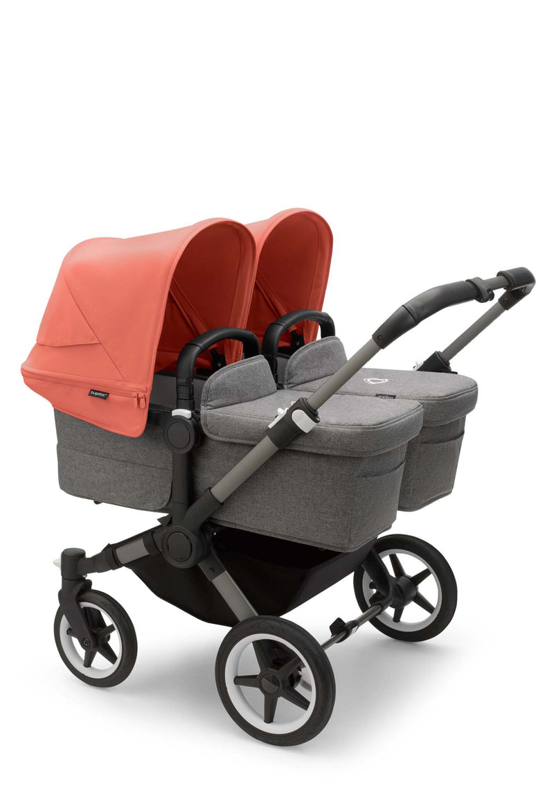 bugaboo Donkey 5 Twin Kinderwagen 'styled by you' Graphit-grau meliert-Morgenrot