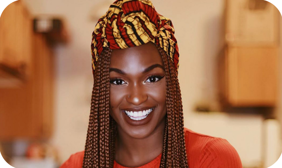 African scarf on braids