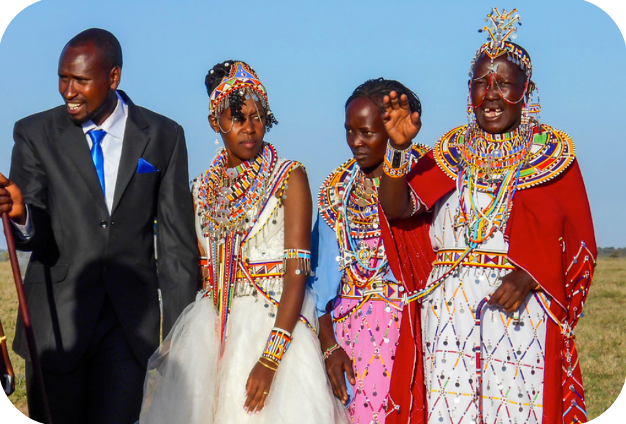 Garota do casamento Maasai