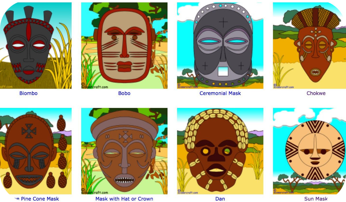 Type de masques africains