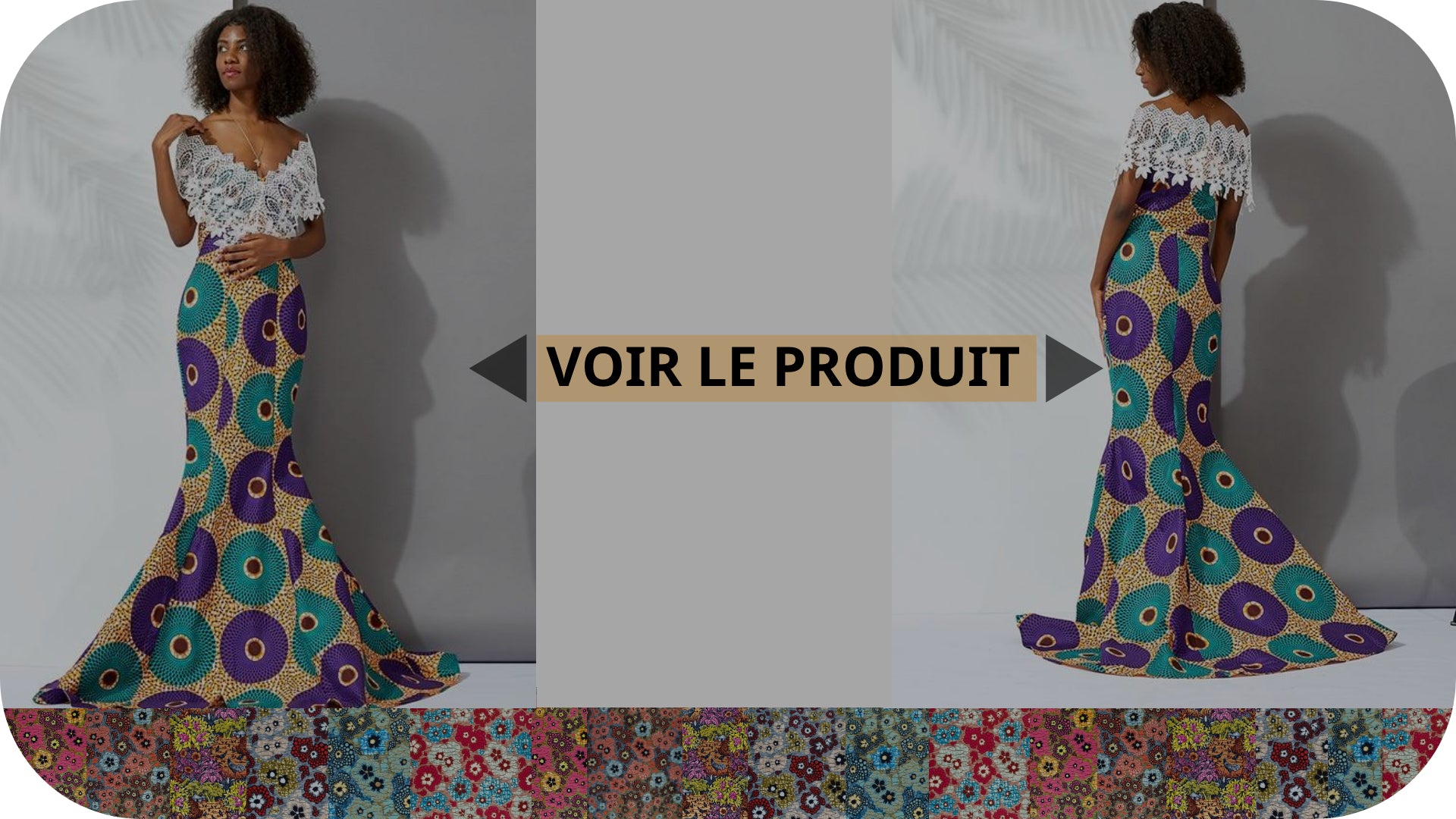 Afrykańska suknia ślubna z przepaskami na biodrach - Królestwo Afryki