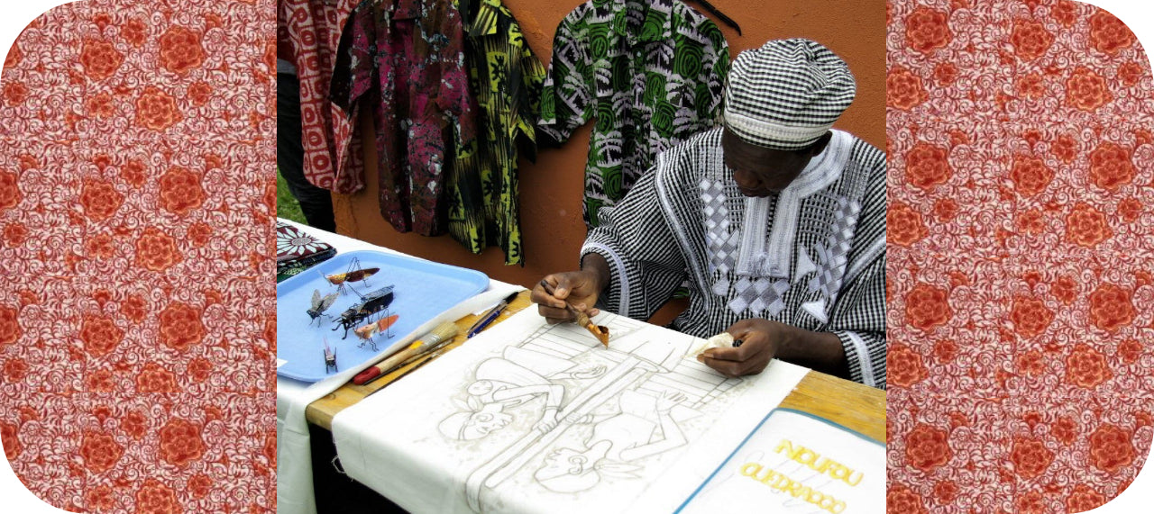 Teknikken til Batik - farvning - Kongeriget Afrika