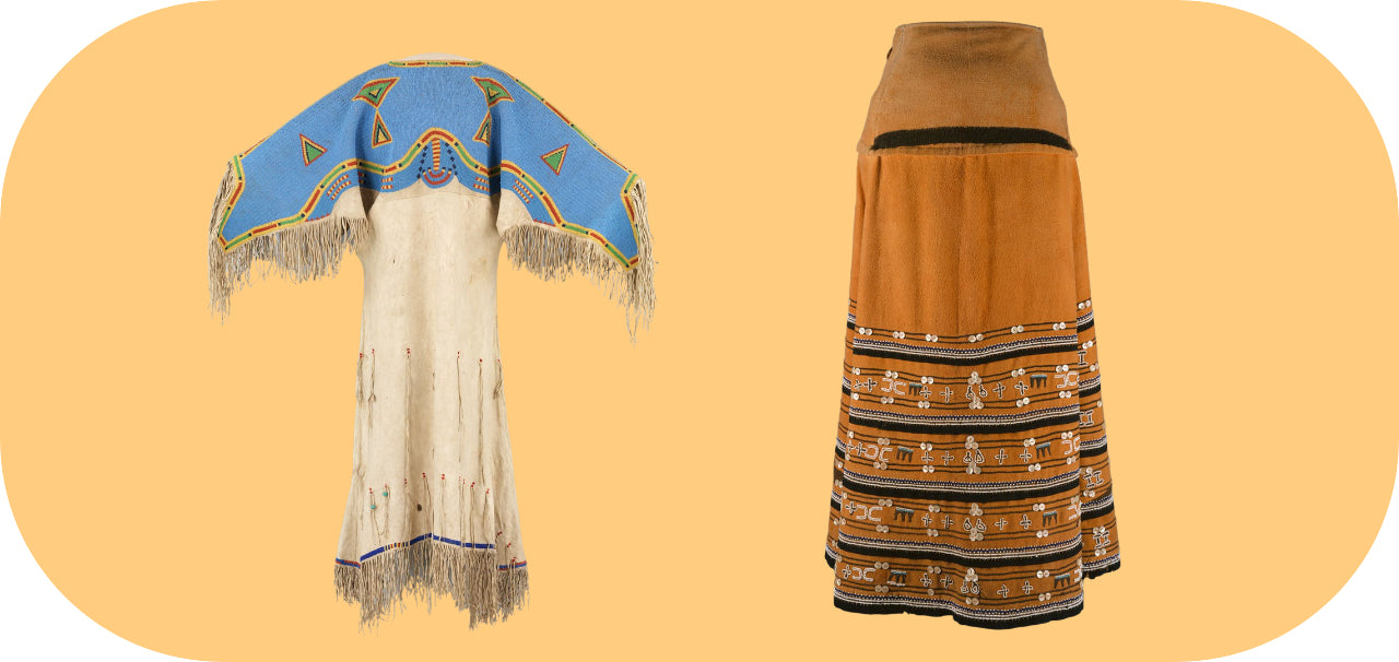 Sioux-Kleid und südafrikanischer Umbhaco-Rock