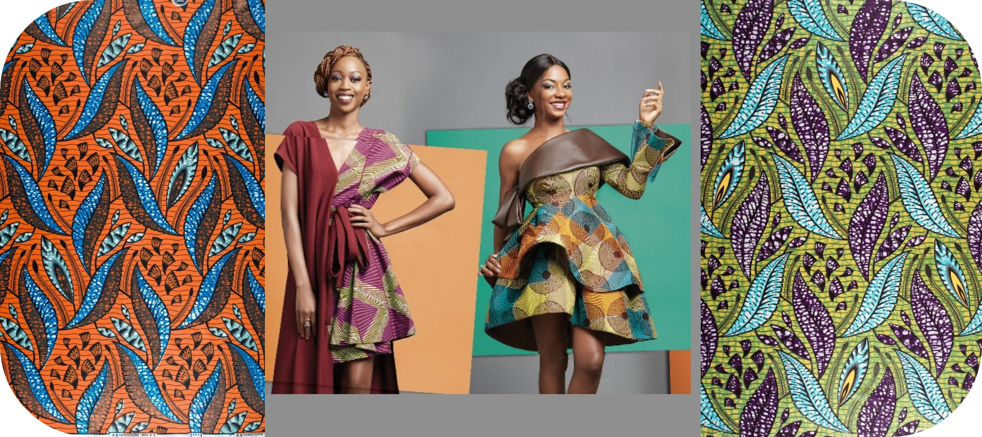African wax fabric pattern - African women's dress