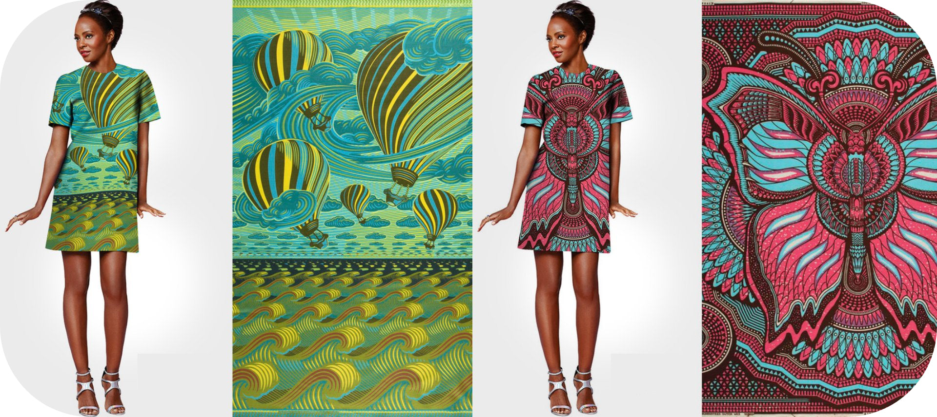 african fabric butterfly pattern - aficaine dress