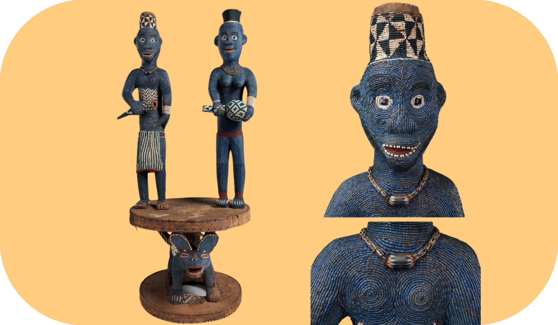 Thron von Njouteu in afrikanischen Perlen - Königreich Afrika