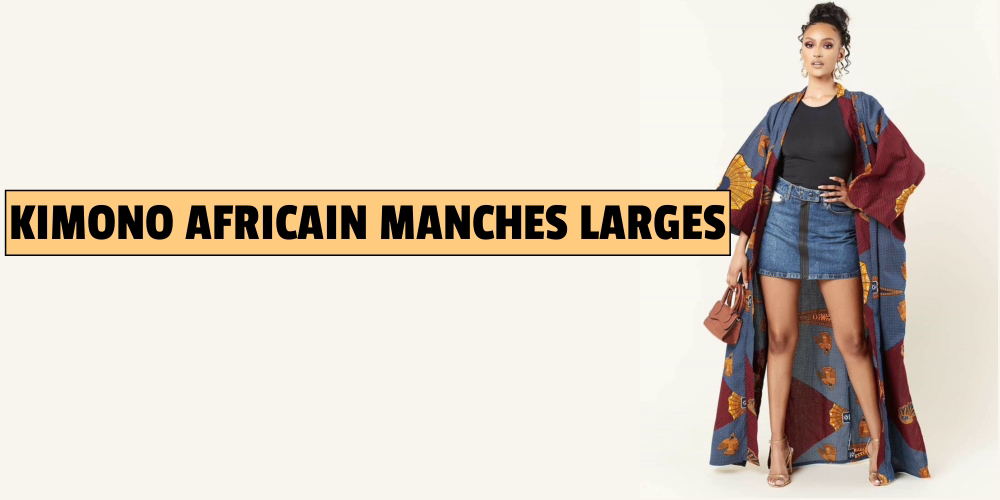 Blauer, afrikanischer Jeans-Kimono für Frauen