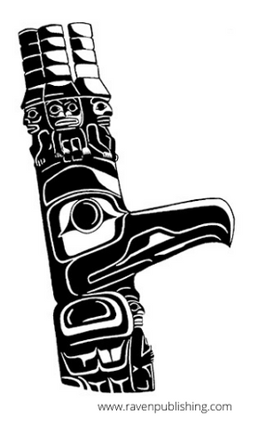 Northwest art style potlatch pole top