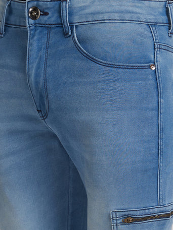 Light Blue 6 Pocket Distressed Bootcut Jeans