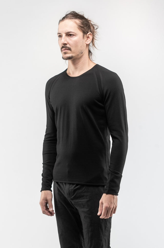 Label Under Construction Embroidery Seam Sweater In Black For Men ...