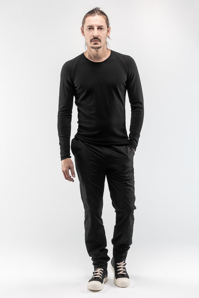 Label Under Construction Embroidery Seam Sweater In Black For Men ...