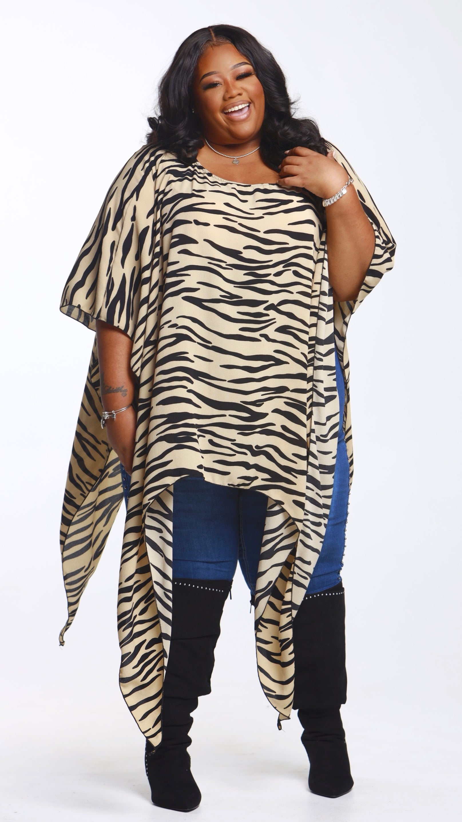 Zebra Print Shirt One Size Fits All Kendragkloset