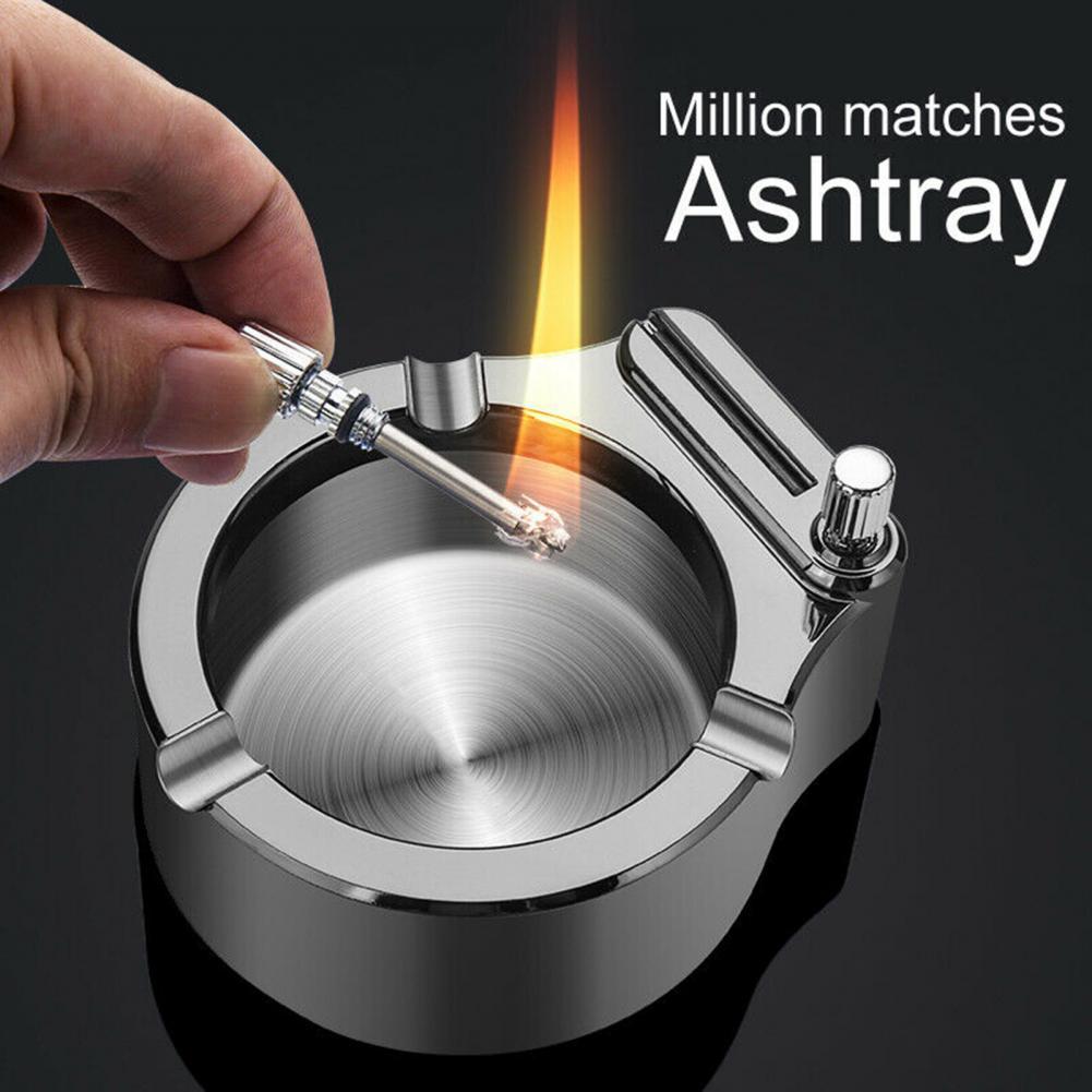 Metal Ashtray With Lighter