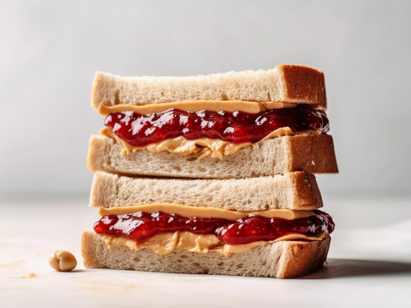 Nut butter and jam sandwich