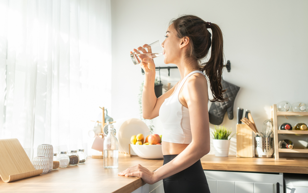 Woman drinking water