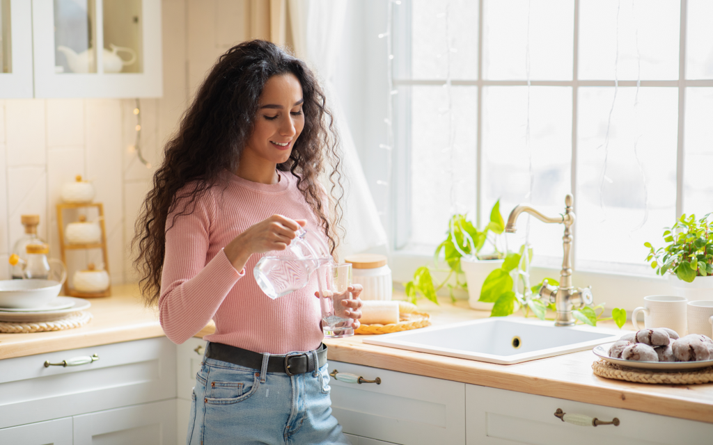 Woman drinking water