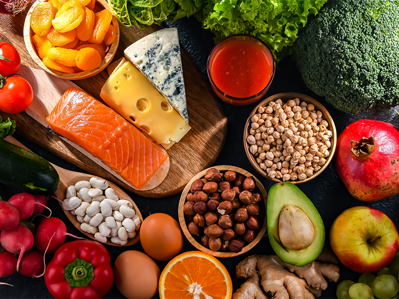 Range of healthy foods