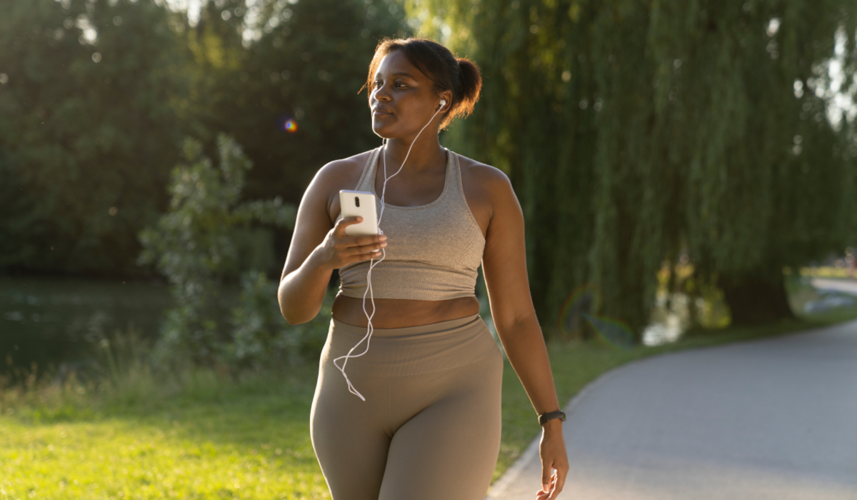 woman wearing headphones