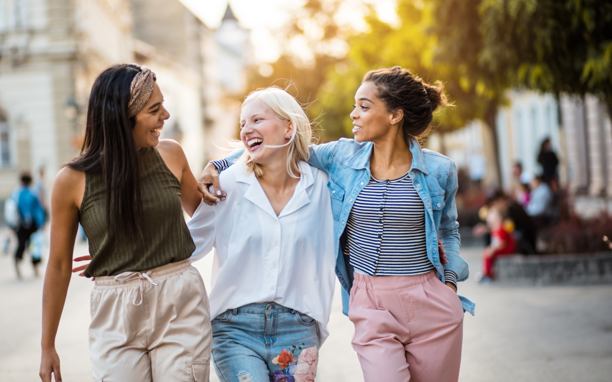 Women walking outside