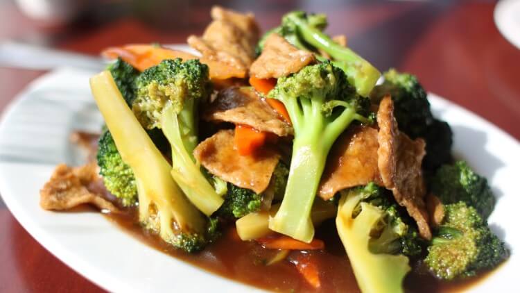Broccoli on plate of food