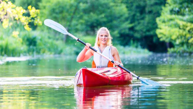 Woman doing Canoeing