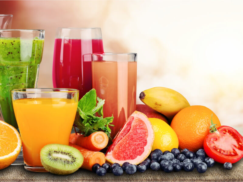 Fruit juices and fruits