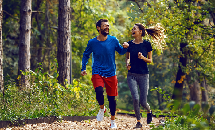 Couple exercising