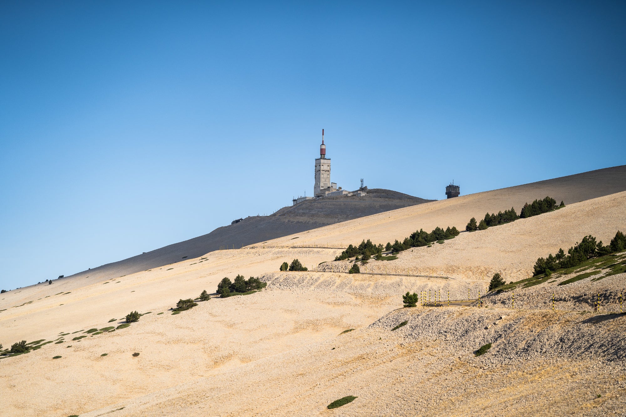 The summit of Mont Ventoux, one of France's iconic cycling climbs.