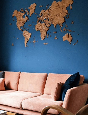 Wooden World Map Wood Wall Hangings