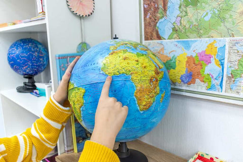 Wooden World Map Homeschool Geography Globe