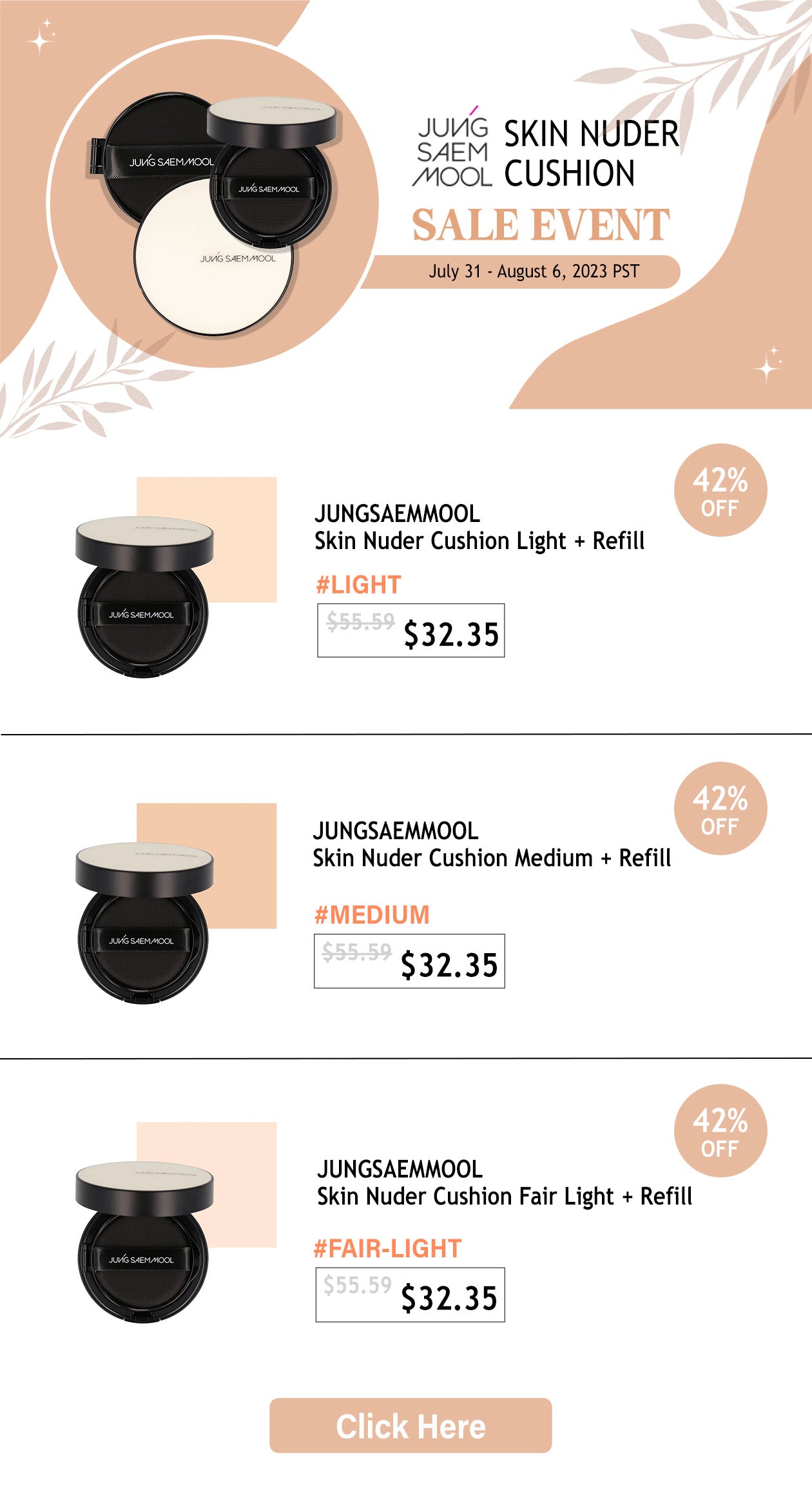 Skin Nuder Cushion 1 Weeks Sale Event