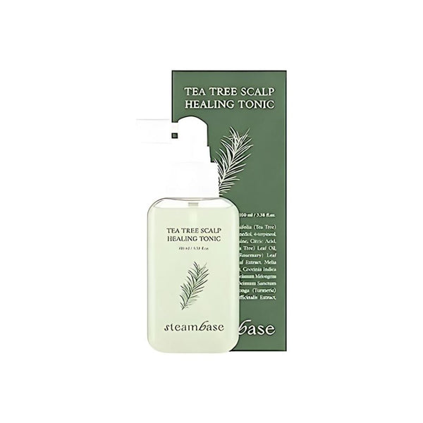 The steambase Tea Tree Scalp Healing Tonic 100ml is a therapeutic treatment designed to address scalp issues while promoting overall scalp health.