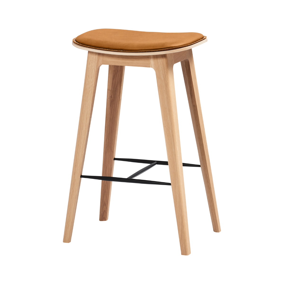 Billede af Nordic Bar Stool - Oak with stitches