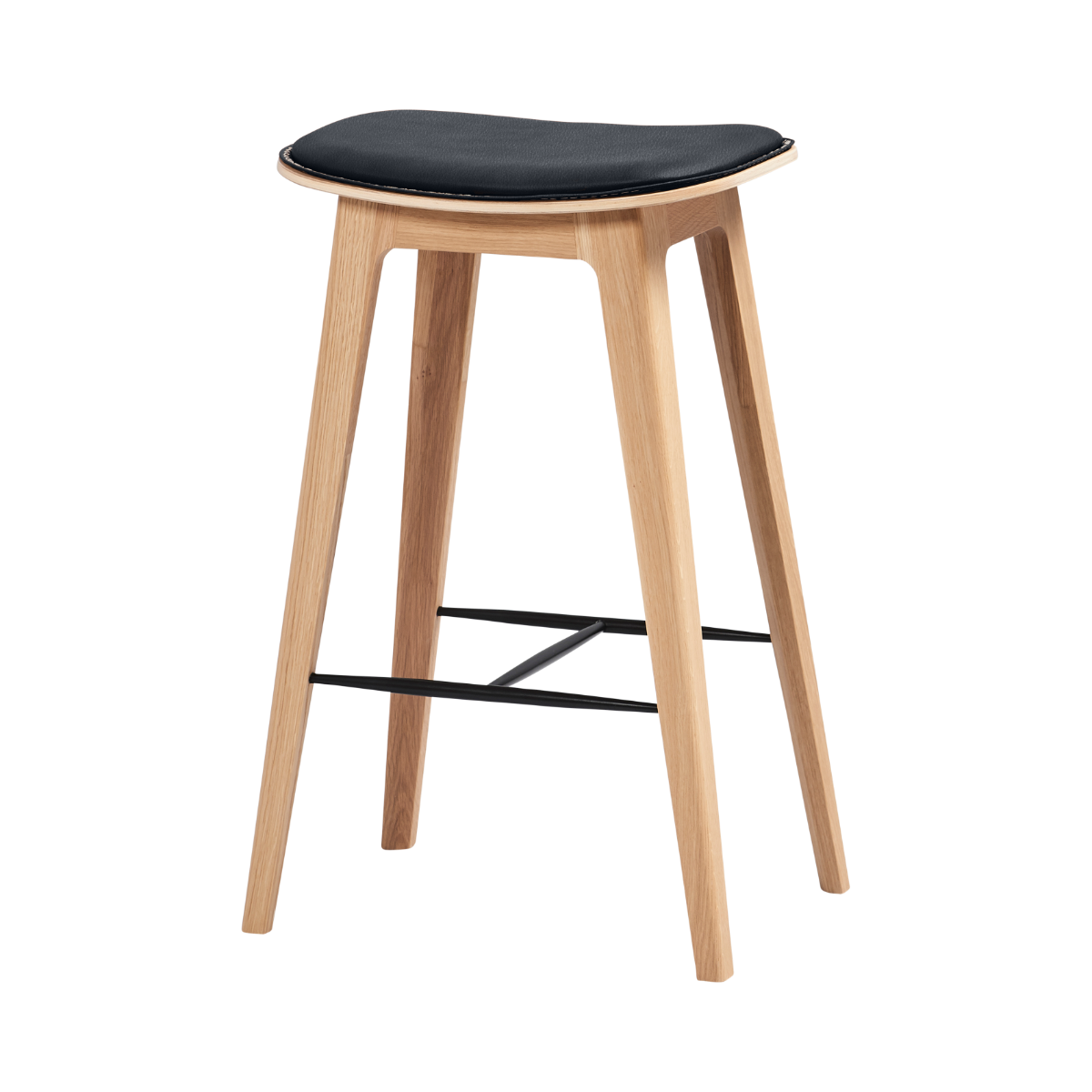 Billede af Nordic Bar Stool - Oak with stitches