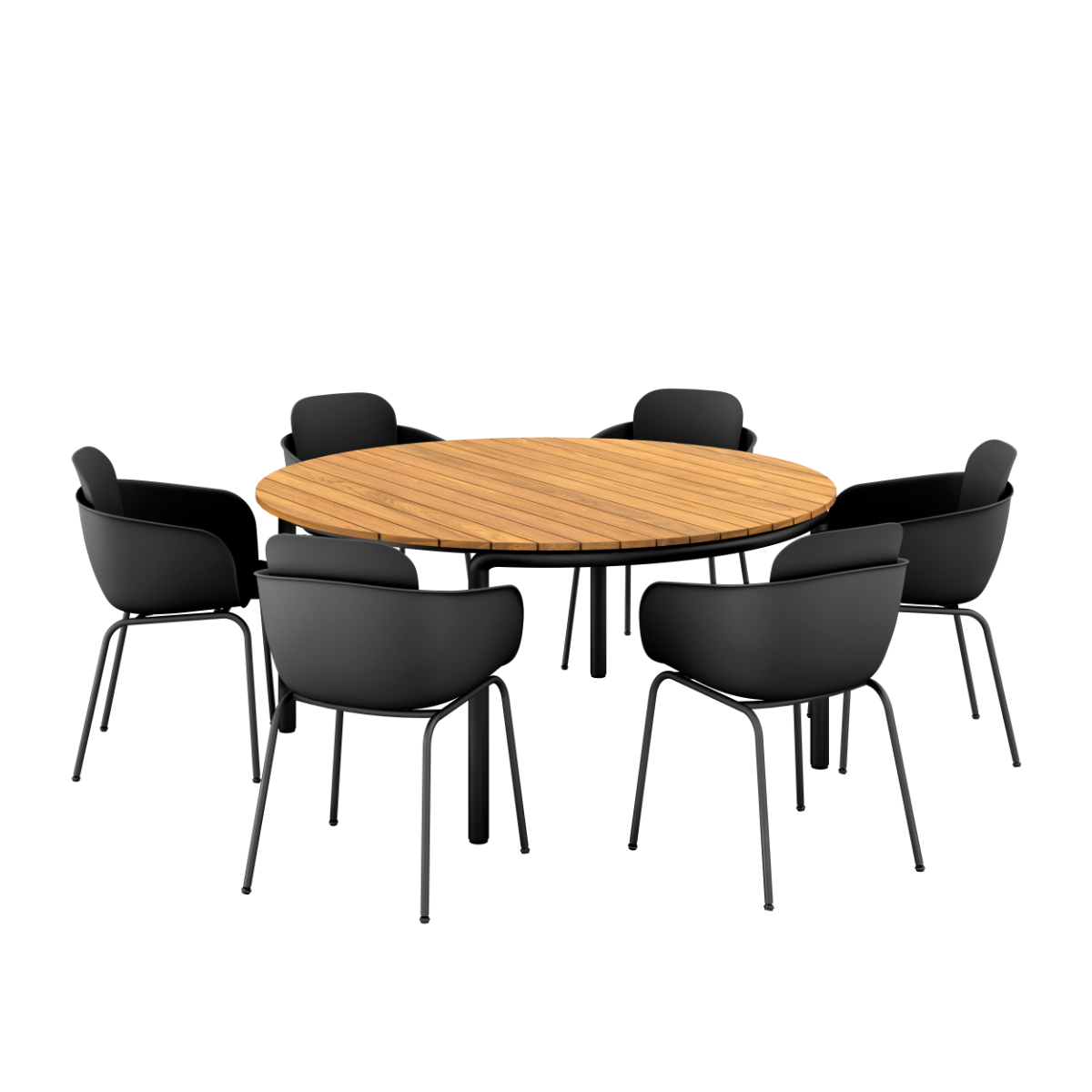 Billede af Patio Dining Table Ø160 + Patio Chair no. One S2