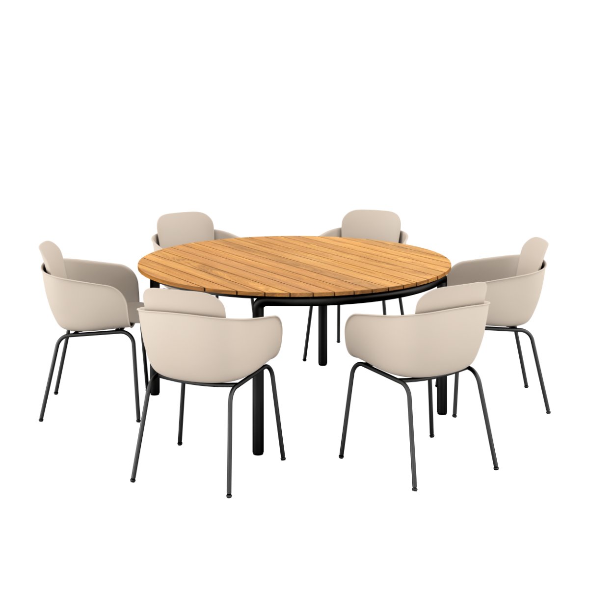 Se Patio Dining Table Ø160 + Patio Chair no. One S2 hos SACKit