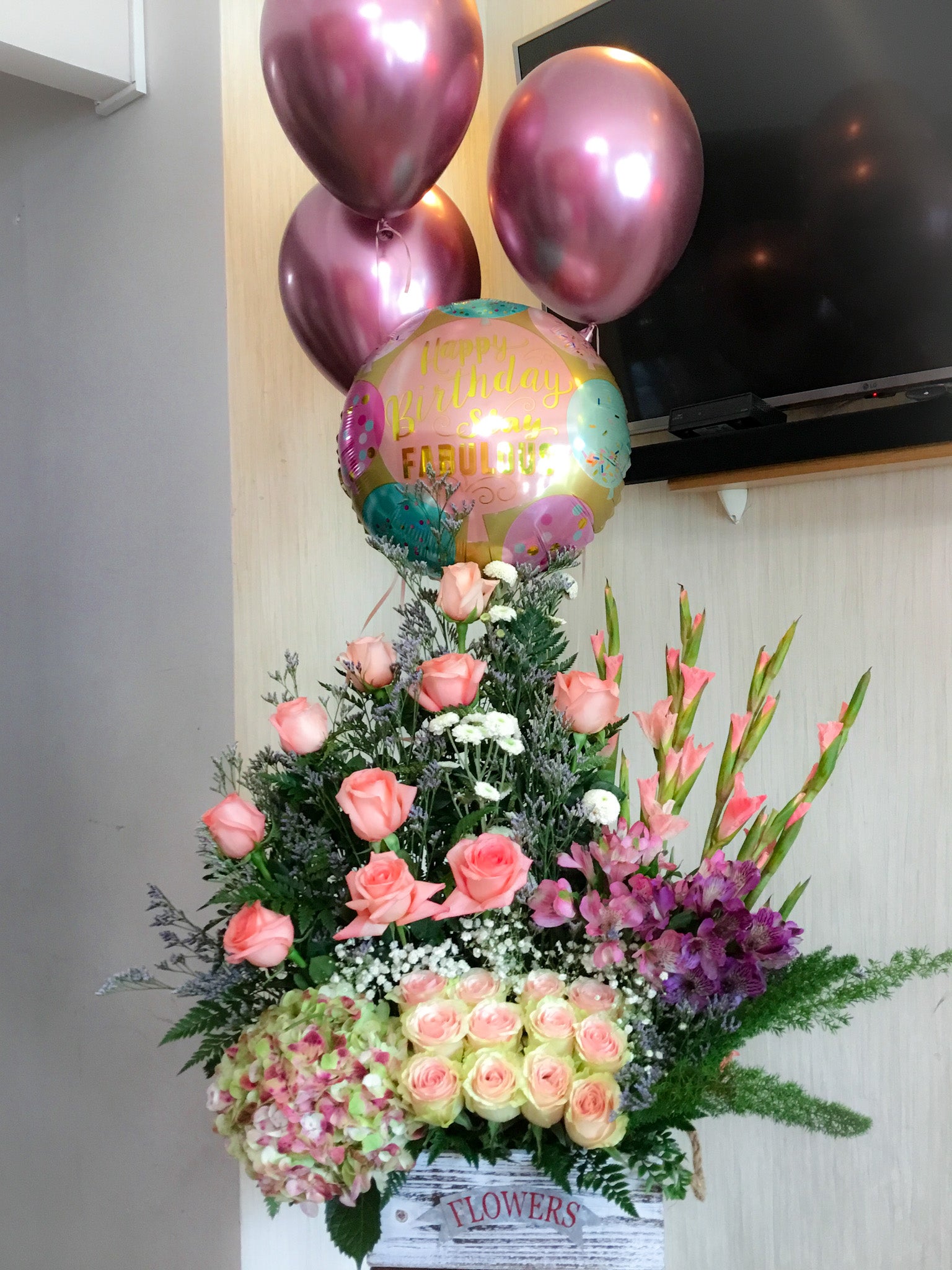arreglo floral Birthday pink – floristeria collette