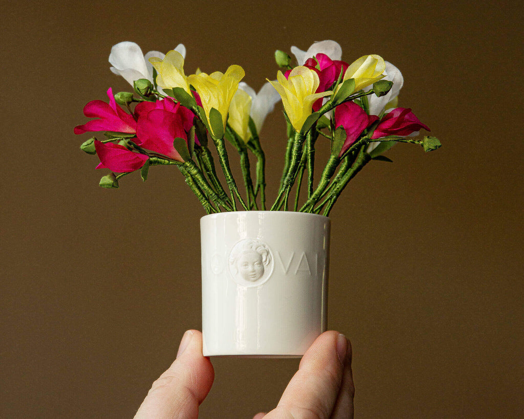 Boutonnière / Knopflochblume aus Seide